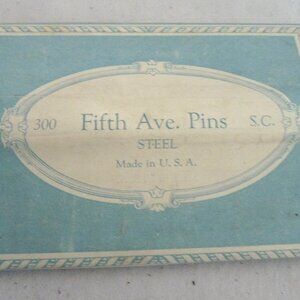 Vintage Fifth Ave steel sewing pins advertising folder